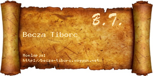 Becza Tiborc névjegykártya